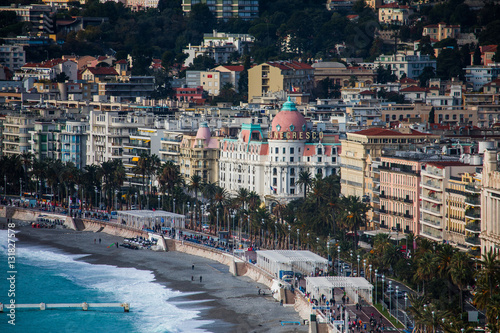 The seafront of Nice with Promenade des Anglais and Hotel Negres photo