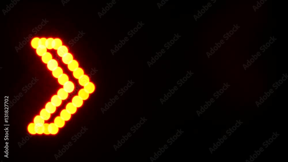 Signal of light arrow direction in blur. Signal of light arrow direction in blur.