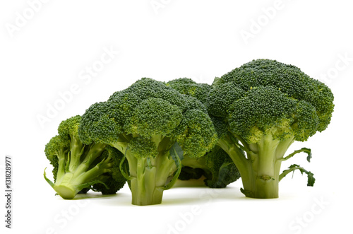fresh broccoli on the white background