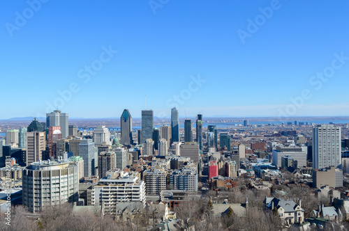 Montreal Skyline in winter, Canada photo