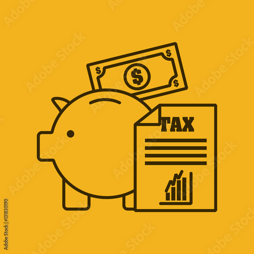 tax time flat line icons vector illustration design