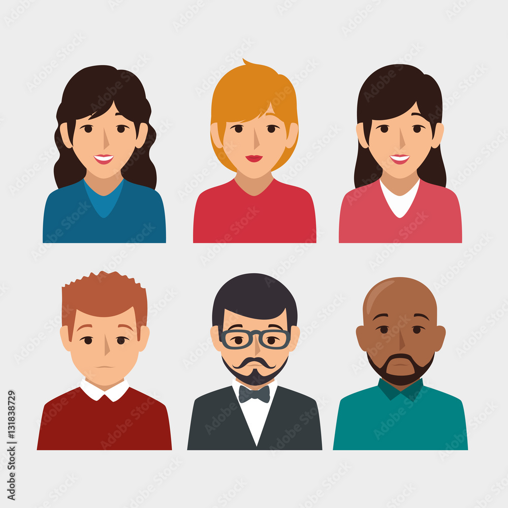people group avatar character vector illustration design people group avatar character vector illustration design