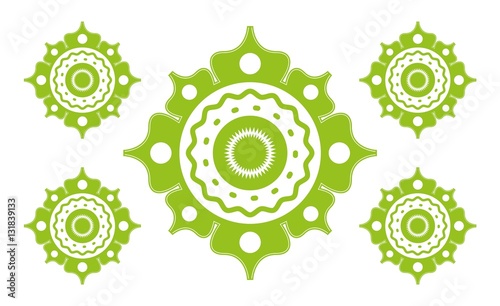 Mándala abstracto vector verde circular