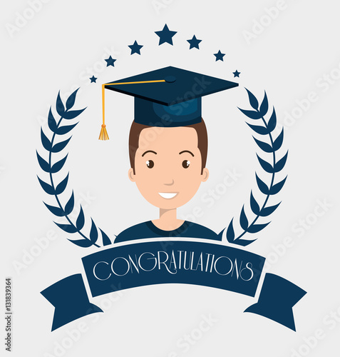 graduation card isolated icon vector illustration design