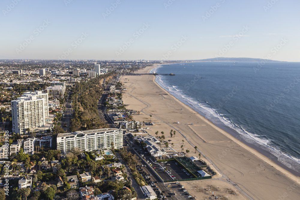 Santa Monica California Afternoon Aerial