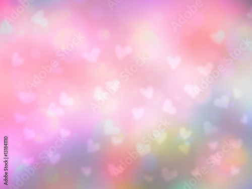 Beautiful pink heart bokeh abstract background