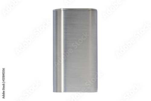 Aluminum box on white background