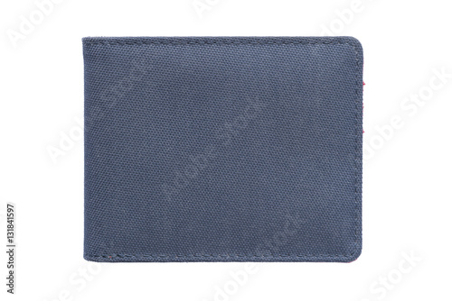 Vintage navy blue wallet on white background