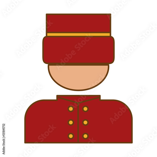 bellhop man icon over white background. hotel services concept. colorful design. vector illustration