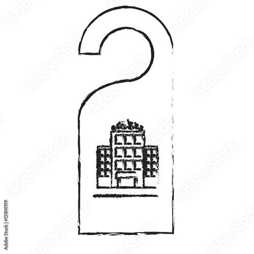 door hanger icon over white background. hotel service concept. vector illustration