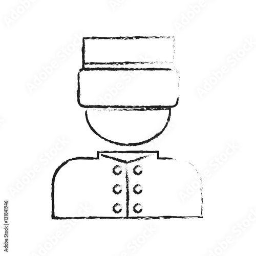bellhop man icon over white background. hotel services concept. vector illustration