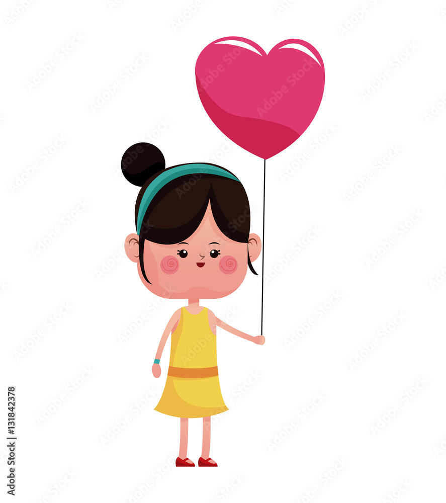 girl pink heart balloon happy vector illustration eps 10 girl pink heart balloon happy vector illustration eps 10