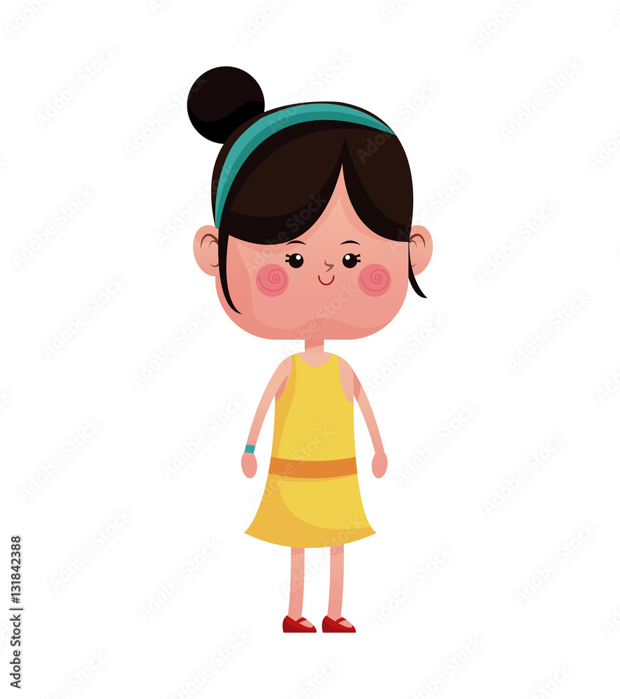 girl standing smiling yellow dress vector illustration eps 10 girl standing smiling yellow dress vector illustration eps 10