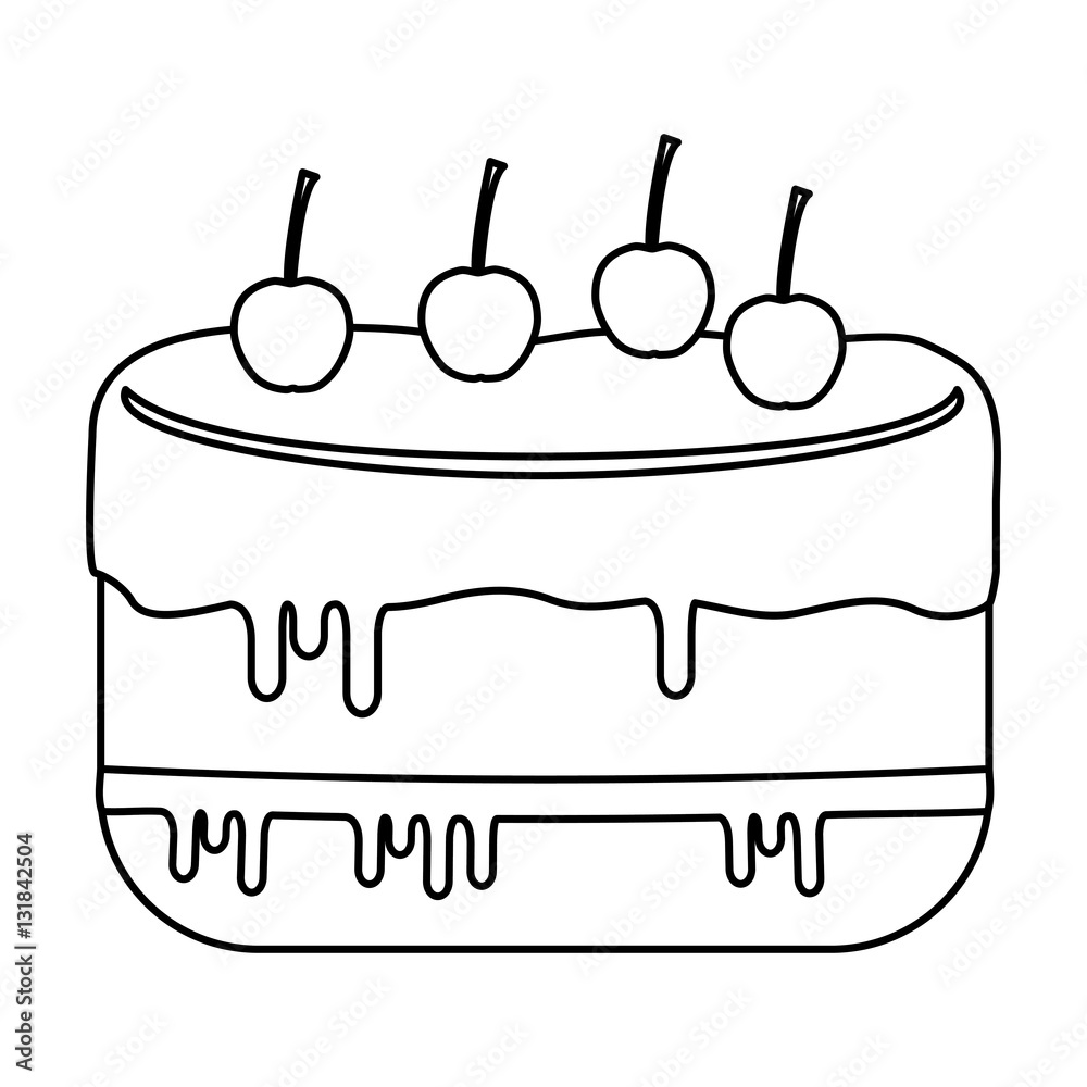 sweet cake icon over white background. vector illustration sweet cake icon over white background. vector illustration