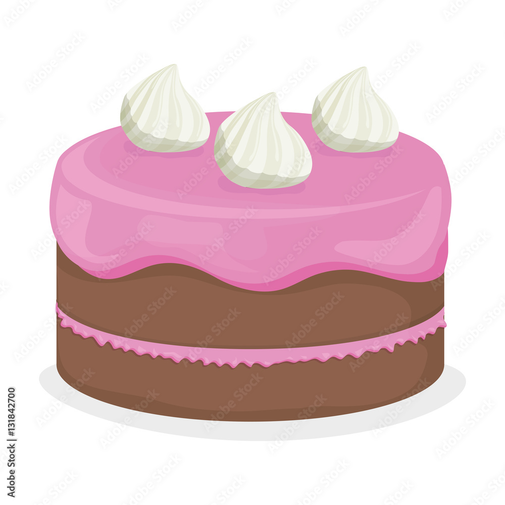 sweet cake icon over white background. colorful design. vector illustration sweet cake icon over white background. colorful design. vector illustration