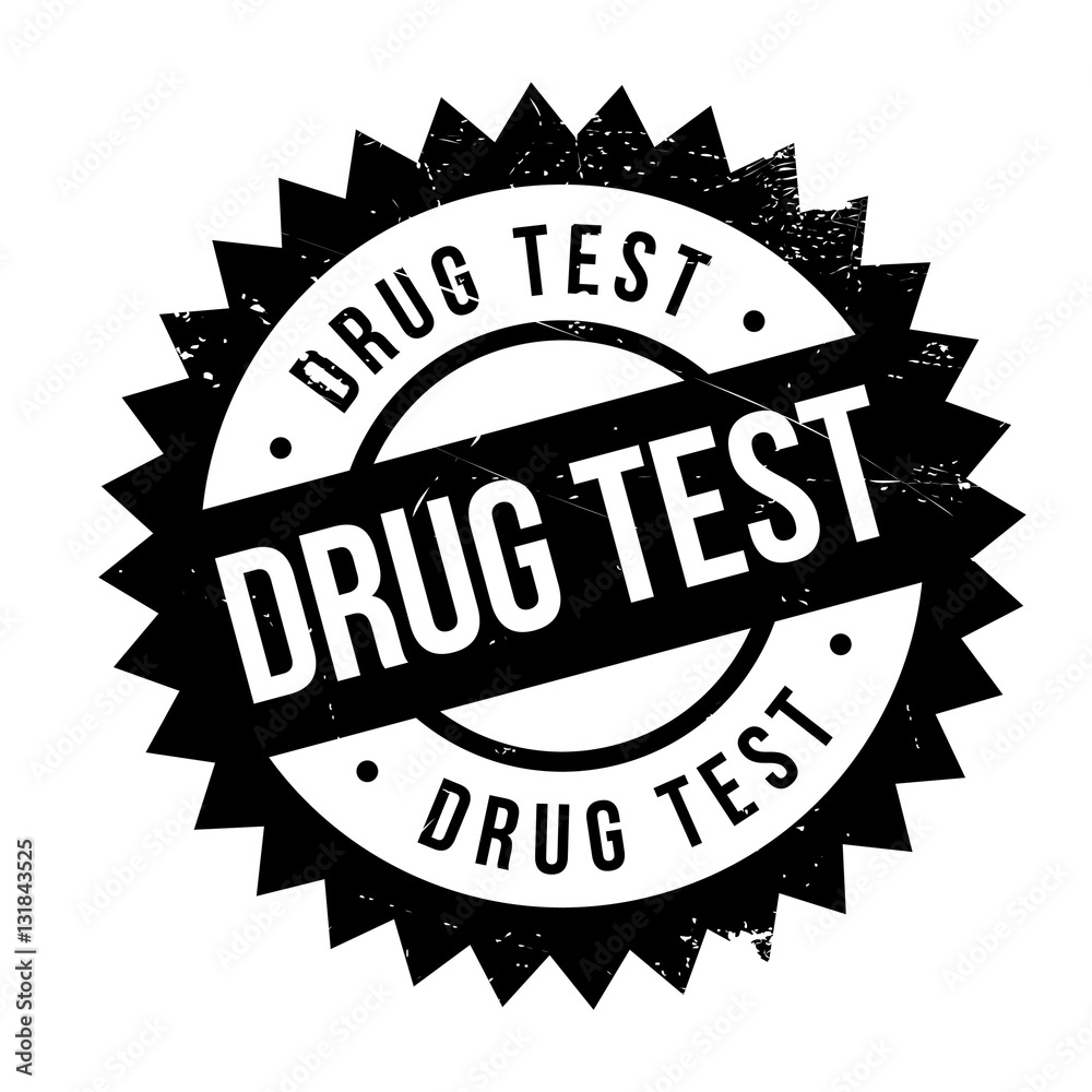 Drug test stamp. Grunge design with dust scratches. Effects can be easily removed for a clean, crisp look. Color is easily changed.