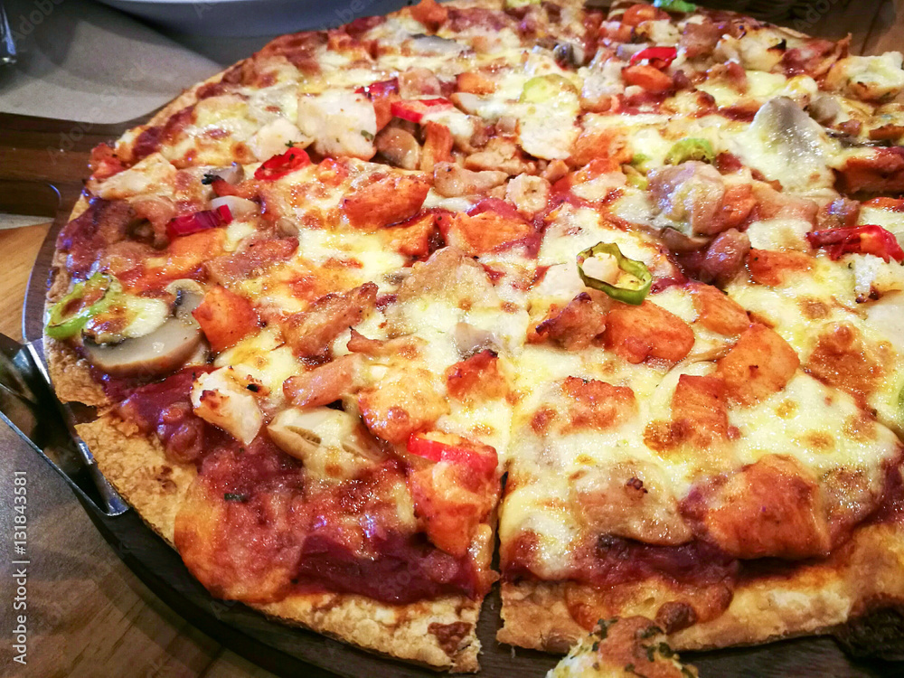 Pizza with tomato sauce Pizza with tomato sauce