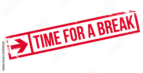 Time for a break stamp. Grunge design with dust scratches. Effects can be easily removed for a clean, crisp look. Color is easily changed.