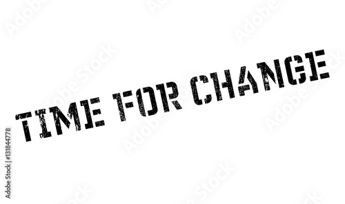 Time for change stamp. Grunge design with dust scratches. Effects can be easily removed for a clean, crisp look. Color is easily changed.