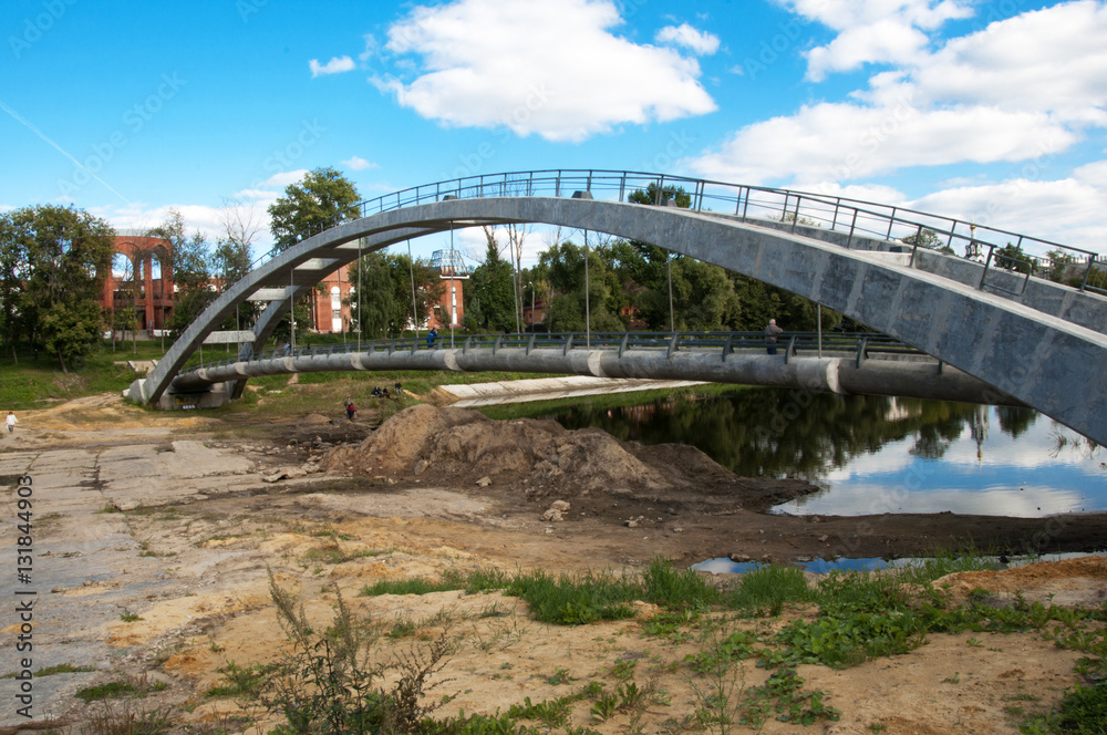 construction of a bridge across the pond