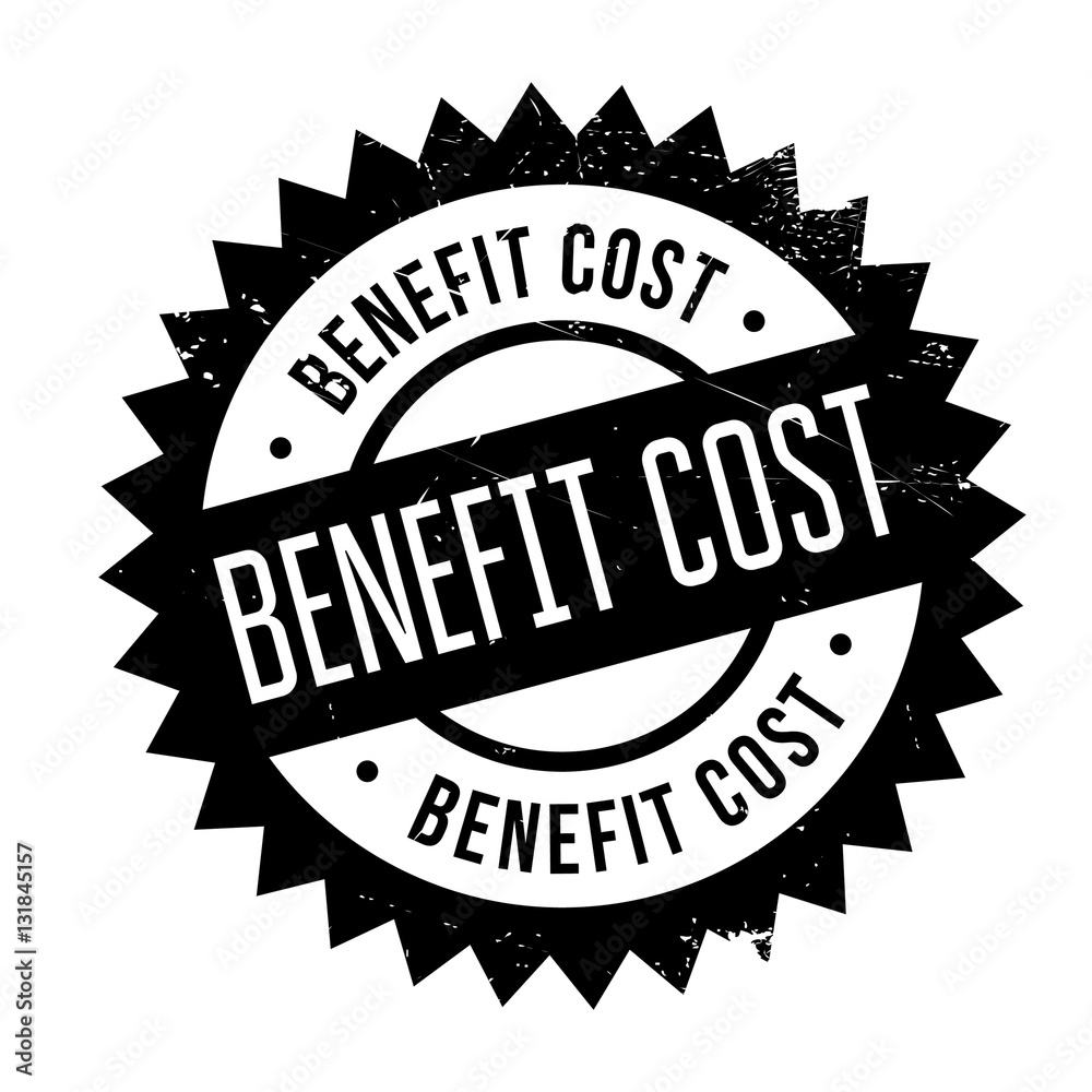 Obraz premium Benefit cost stamp. Grunge design with dust scratches. Effects can be easily removed for a clean, crisp look. Color is easily changed.
