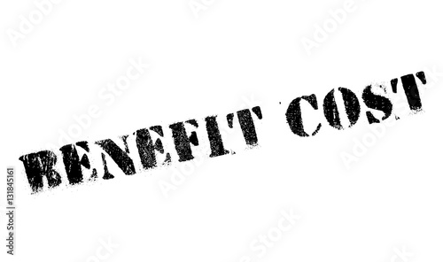 Benefit cost stamp. Grunge design with dust scratches. Effects can be easily removed for a clean, crisp look. Color is easily changed.
