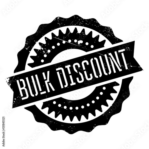 Bulk discount stamp. Grunge design with dust scratches. Effects can be easily removed for a clean, crisp look. Color is easily changed.