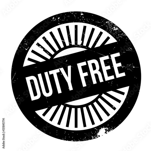 Duty free stamp. Grunge design with dust scratches. Effects can be easily removed for a clean, crisp look. Color is easily changed.