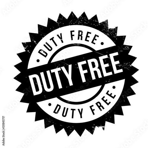 Duty free stamp. Grunge design with dust scratches. Effects can be easily removed for a clean, crisp look. Color is easily changed.