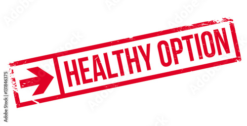 Healthy option stamp. Grunge design with dust scratches. Effects can be easily removed for a clean, crisp look. Color is easily changed.