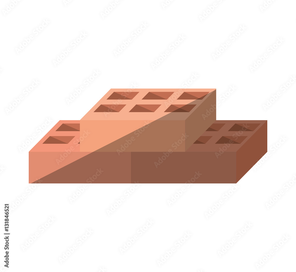 cartoon blocks brick construction tool vector illustration eps 10 Stock