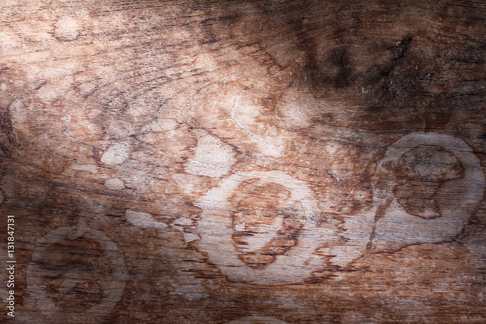 Naklejka premium Wood texture background with water stains for design with copy space for text or image. Wood motifs that occurs natural.