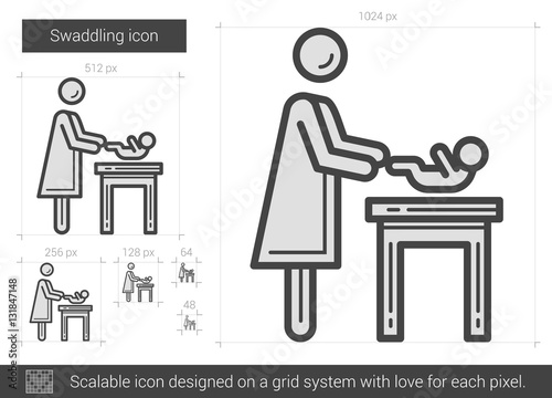 Swaddling line icon.