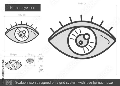 Human eye line icon.