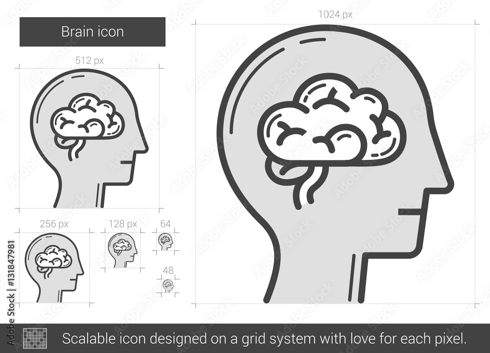 Brain line icon.