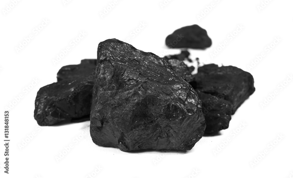 pile black coal isolated on white background pile black coal isolated on white background