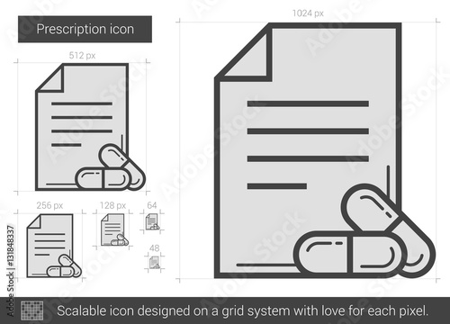 Prescription line icon.