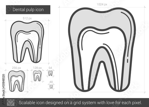 Dental pulp line icon.