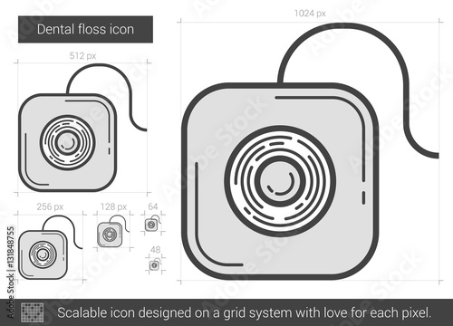 Dental floss line icon.