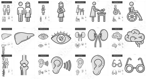 Medicine line icon set.