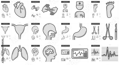 Medicine line icon set.