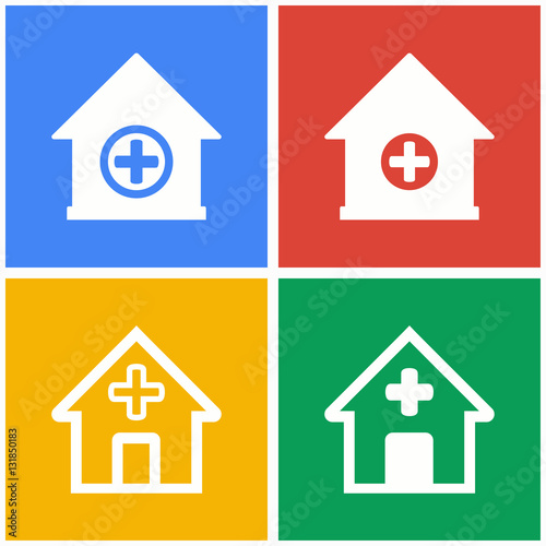 Hospital icon set.