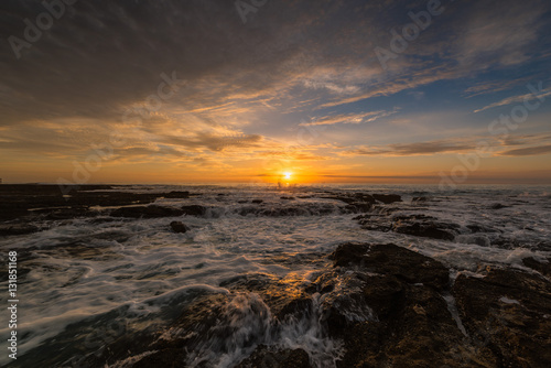 Sunrise on the Bar Beach in Newcastle NSW Australia.