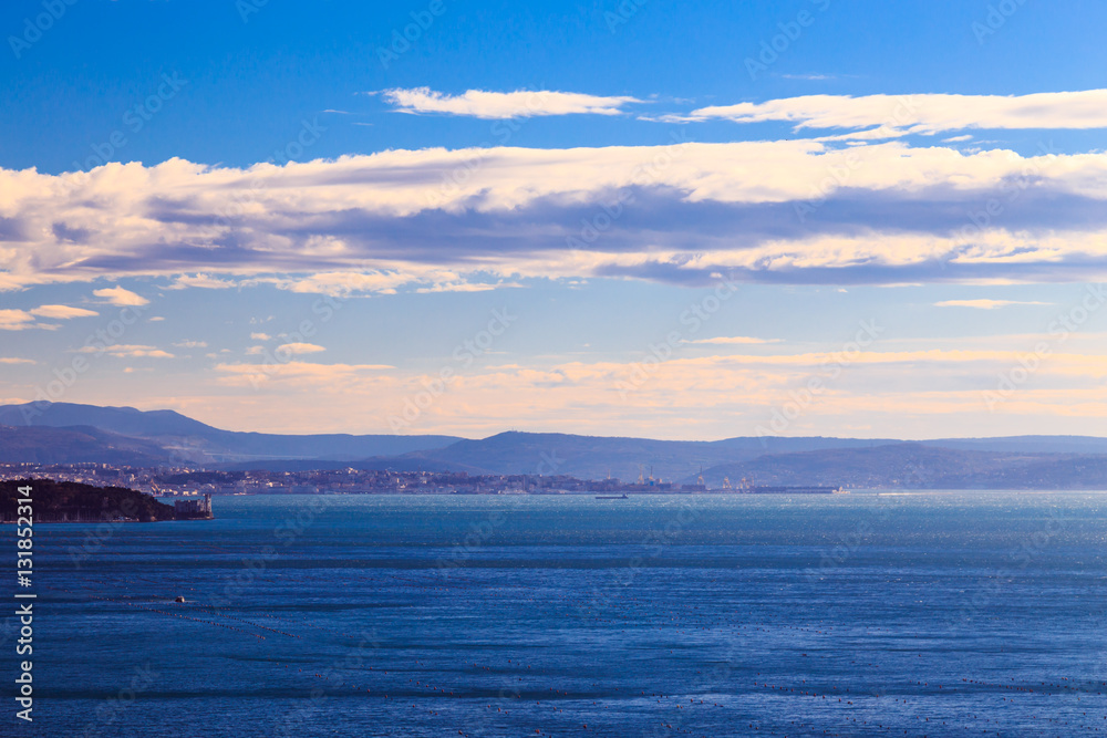 The gulf of trieste in a windy day