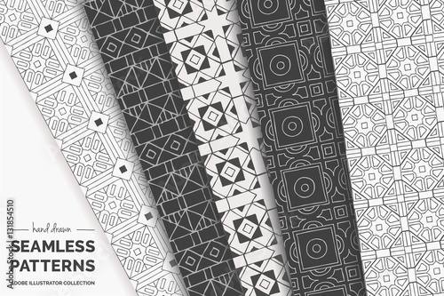 Seamless Hand Drawn Geometric Patterns