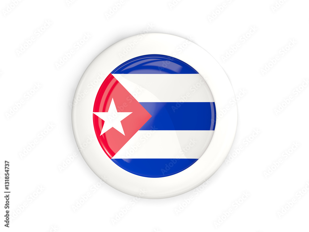 Flag of cuba, glossy round button Flag of cuba, glossy round button