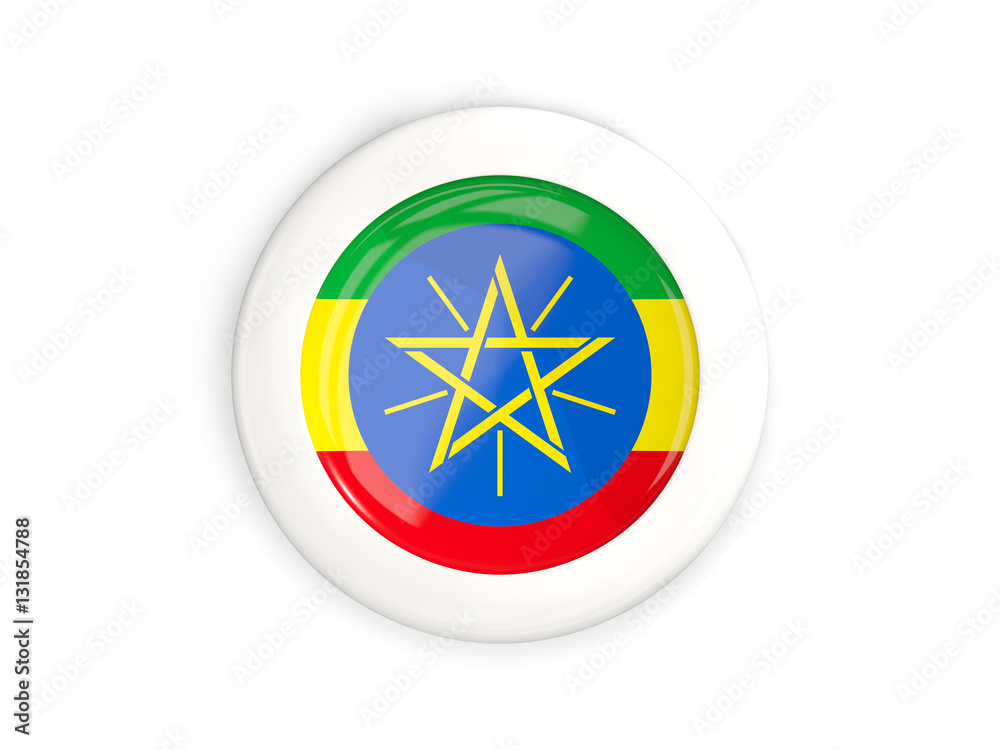 Flag of ethiopia, glossy round button Flag of ethiopia, glossy round button