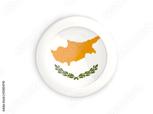 Flag of cyprus, glossy round button