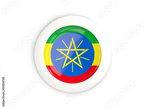 Flag of ethiopia, glossy round button