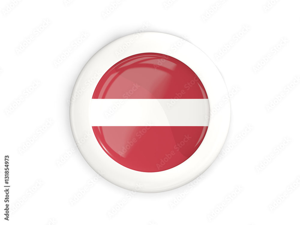 Flag of latvia, glossy round button